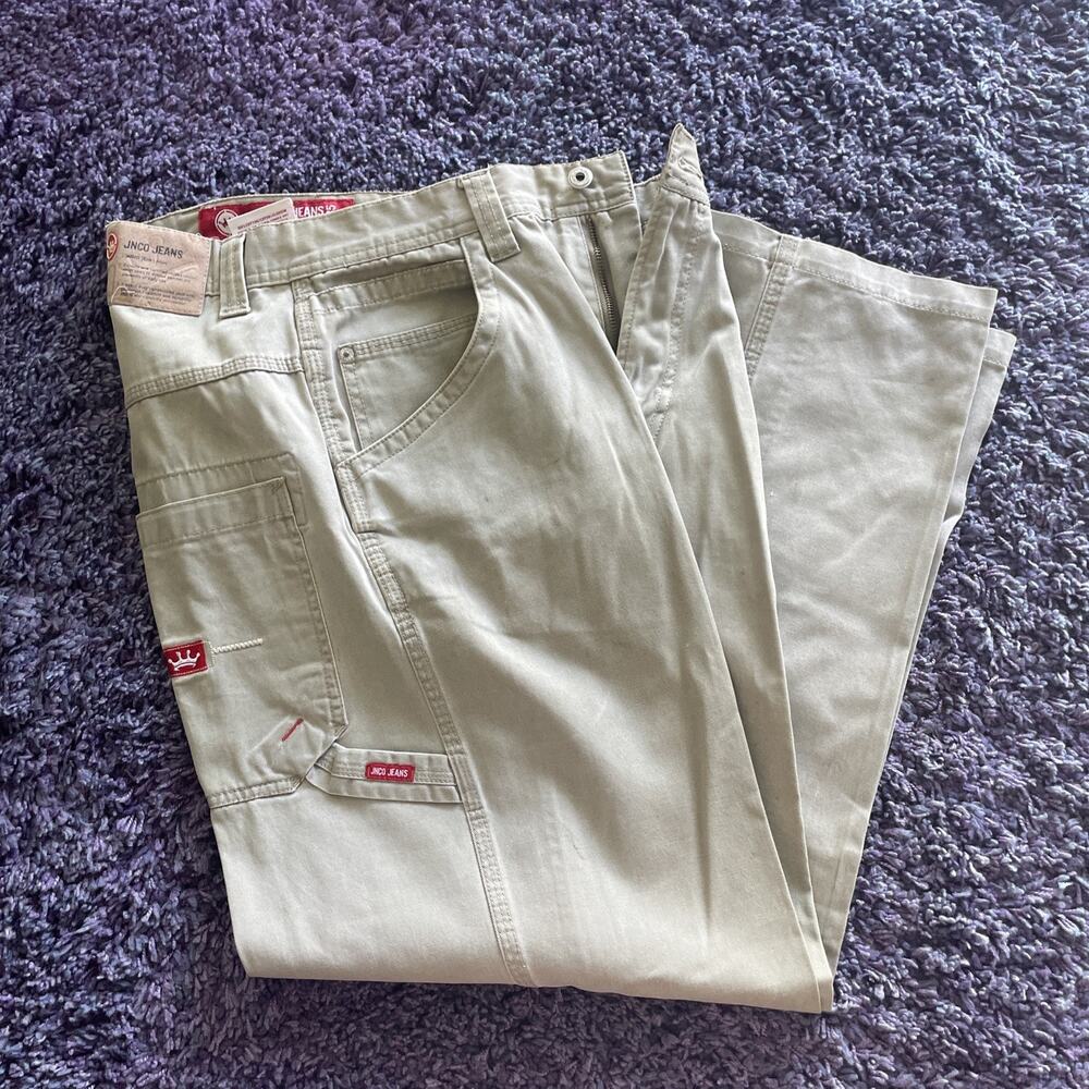 Vintage Y2K JNCO Jeans Carpenter Khaki Pants Men's 32 32 Baggy Wide Leg Skater